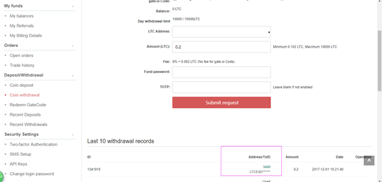 gate io fund password